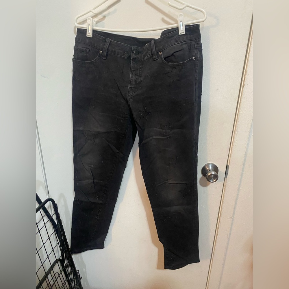Soho Star Embroidered Charcoal Denim Pants
